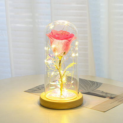 Valentines Day Eternal Flowers LED Light In Glass