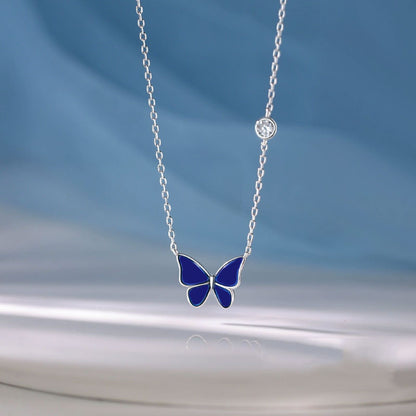 S925 Sliver Color-changing Butterfly Necklace