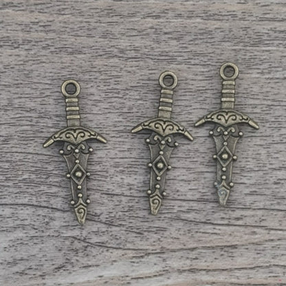 Antique Alloy Double-sided Sword Pendant