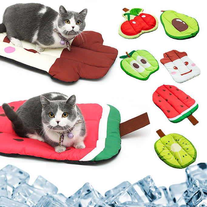 Washable Ice Pad Summer Fruit Pet Beds