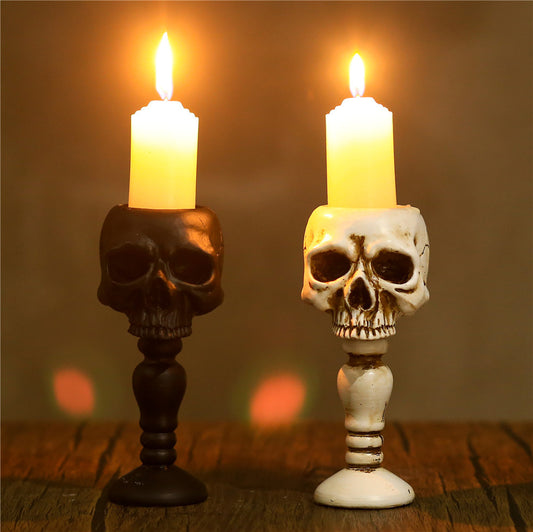 Three-dimensional Skull Column Candlestick Holder