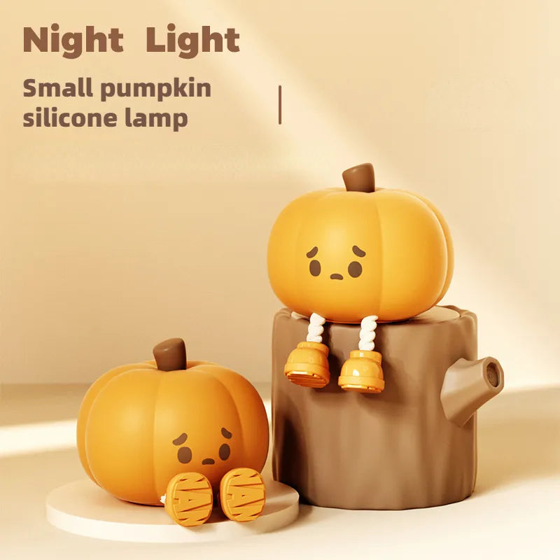 Cute Pumpkin Night Lamp , Dimmable & Rechargeable!