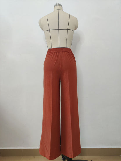 Loose Pleated Wide-leg Casual Pants