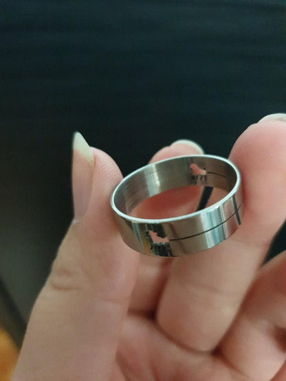 Unisex Silver Stainless Steel Ring
