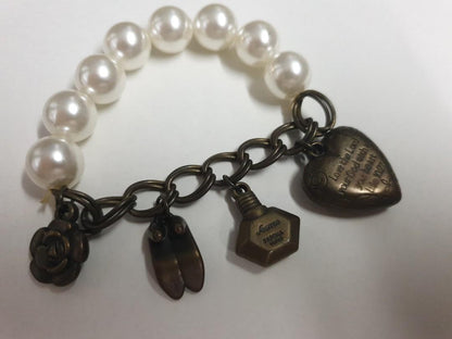 Vintage Pearls & charms bracelet