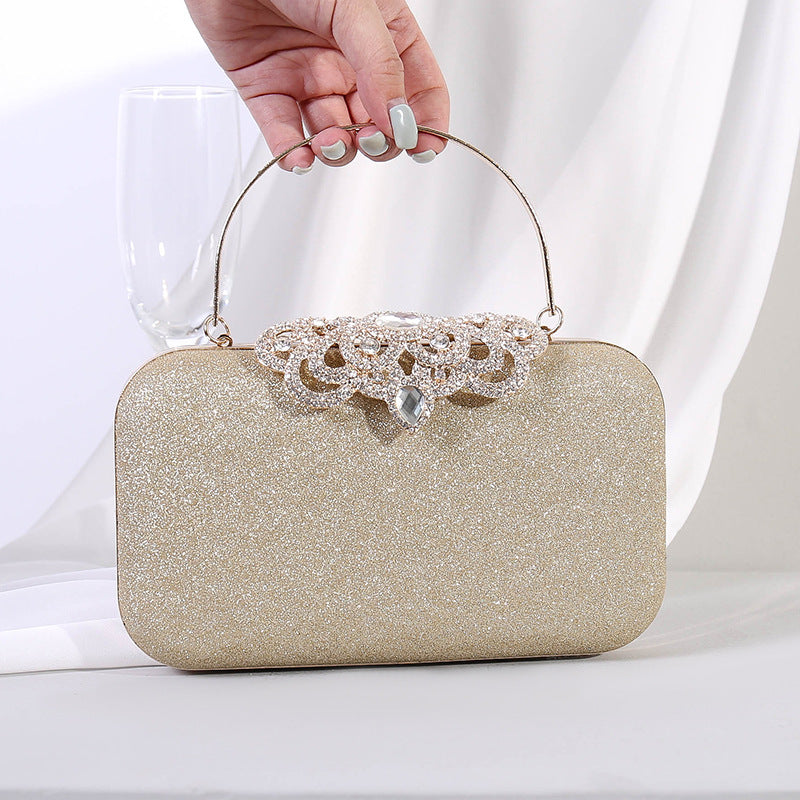 Retro crown rhinestone handmade bag