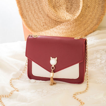 Korean-Style Tassel Pu Shoulder Bag