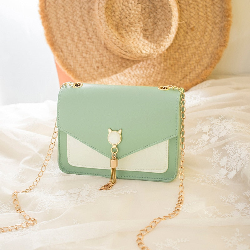 Korean-Style Tassel Pu Shoulder Bag