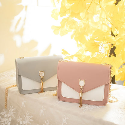 Korean-Style Tassel Pu Shoulder Bag